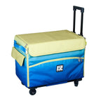 Tutto 21" EZ-Glide Trolley machine bag in blue and lime green with wheels