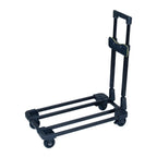 21-inch EZ-Glide machine bag trolley frame in blue with lime-green strap and four wheels