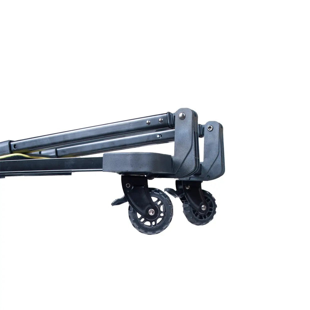 Tutto 21-inch EZ-Glide Trolley base for sewing baskets with wheels; blue and lime green