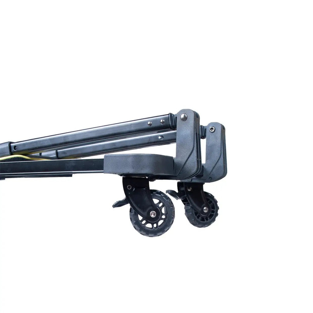 Tutto 21-inch EZ-Glide Trolley base for sewing baskets with wheels; blue and lime green