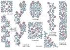 Momo-Dini Embroidery Designs Blue Vine collection: blue and purple floral vine borders and motifs