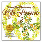 Momo-Dini Embroidery Designs - Wild Flowerets 2, yellow-green floral embroidery motif