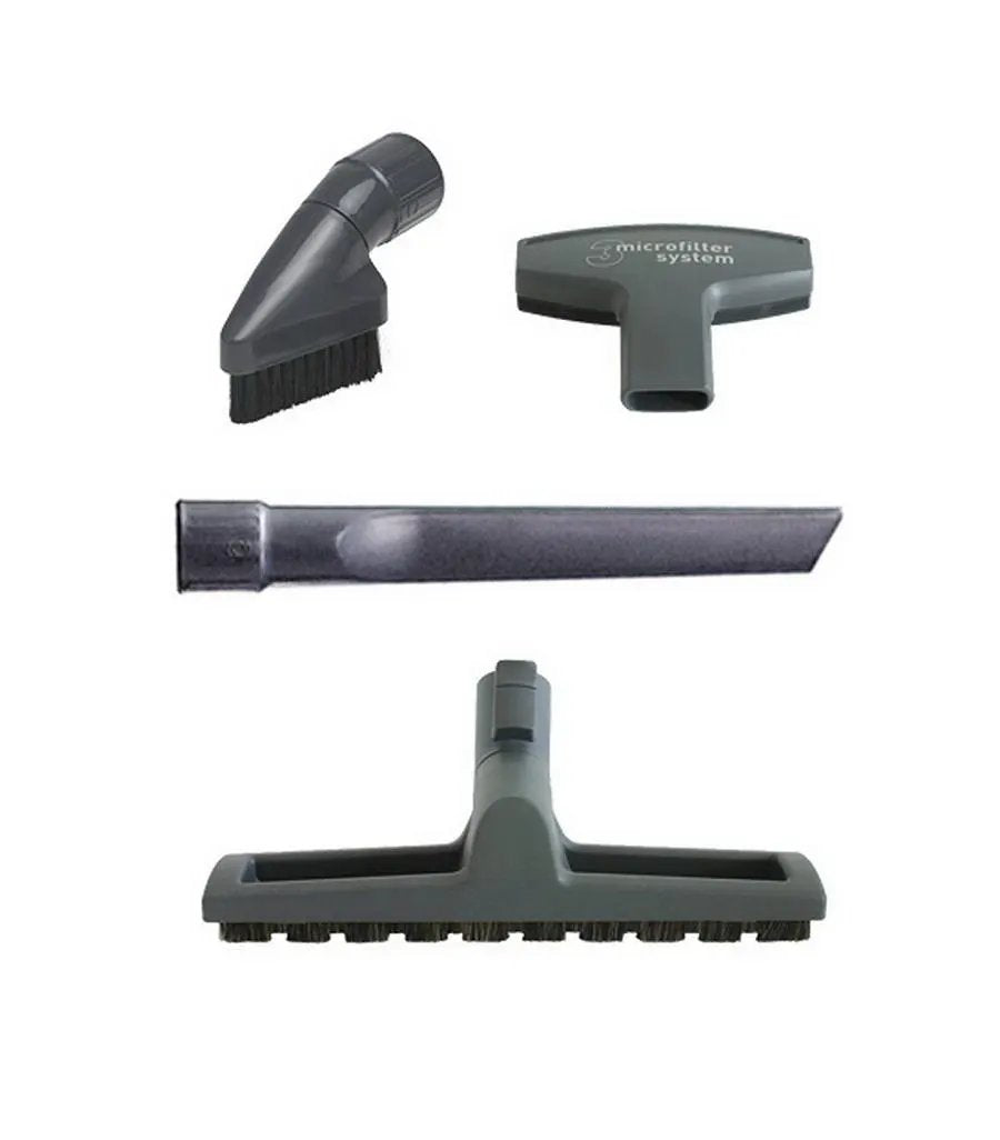 SEBO canister vacuum attachments: ET-1 power head and parquet brush with assorted nozzles (4 attachments)