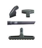 SEBO canister vacuum attachments: ET-1 power head and parquet brush with assorted nozzles (4 attachments)