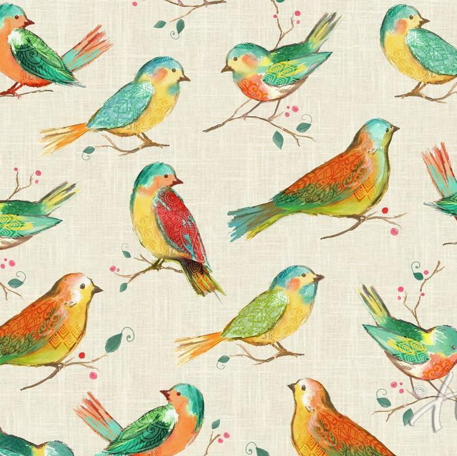 New Leaf Stitches - All a Twitter Woodland Song Fabric Kit by Kari Carr