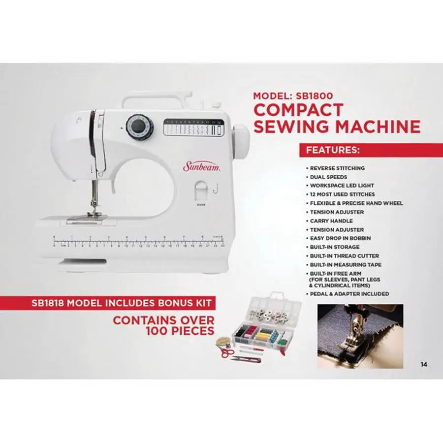 Sunbeam SB1818 Compact Sewing Machine and Sewing Kit - Sewingmachinesplus.com