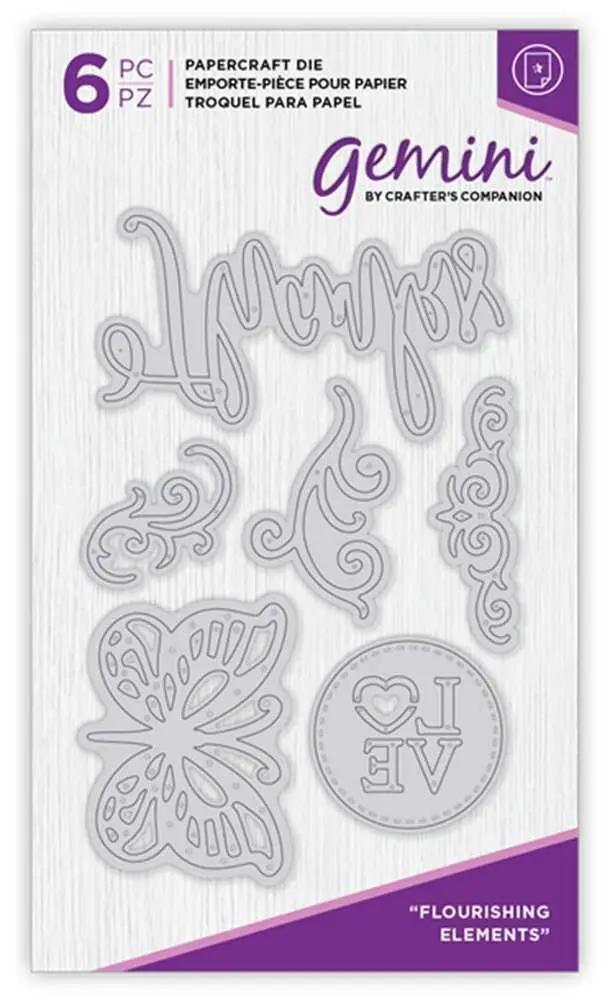 Gemini 6-piece Flourishing Elements die-cutting and embossing set by Crafter’s Companion