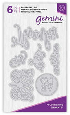 Gemini 6-piece Flourishing Elements die-cutting and embossing set by Crafter’s Companion