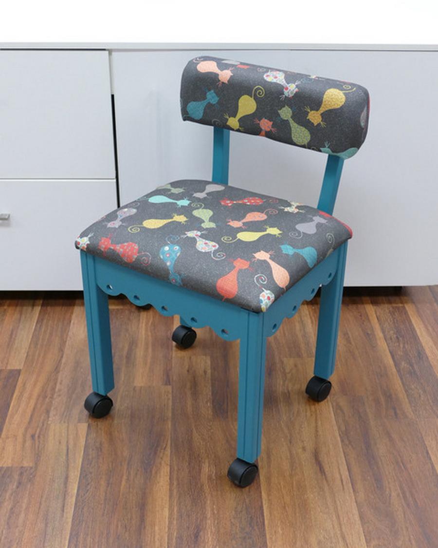 Arrow 6106 Red or 6109 Blue Sewing Chair - Cats Meow Print