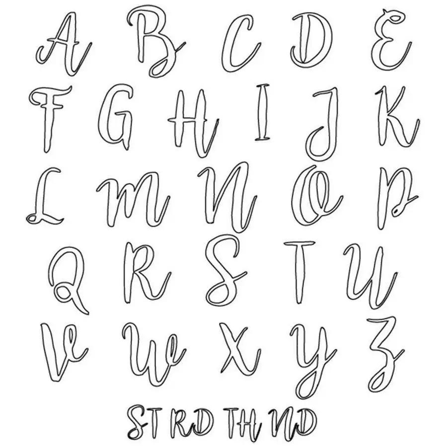Threaders Embroidery Transfer Sheets Fantasy alphabet set with cursive uppercase letters