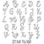 Threaders Embroidery Transfer Sheets Fantasy alphabet set with cursive uppercase letters