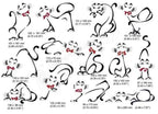 Momo-Dini Embroidery Designs – Momos Cat collection; black cat silhouettes with red bows.
