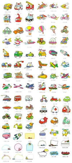 Singer Embroidery Card 5008 - Childrens Vehicles