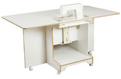 Horn Deluxe Craft & Sewing Table 5172 WHITE/OAK TRIM - Sewingmachinesplus.com