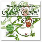 Embroidery designs by Momo-Dini: Ribbit! Ribbit! collection, 17 colorful frog designs.