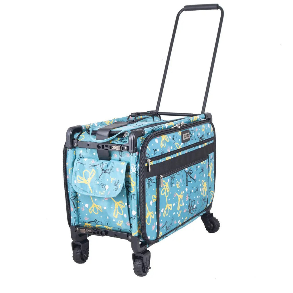 22" Tutto Machine on Wheels Large - Turquiose Yellow Daisies