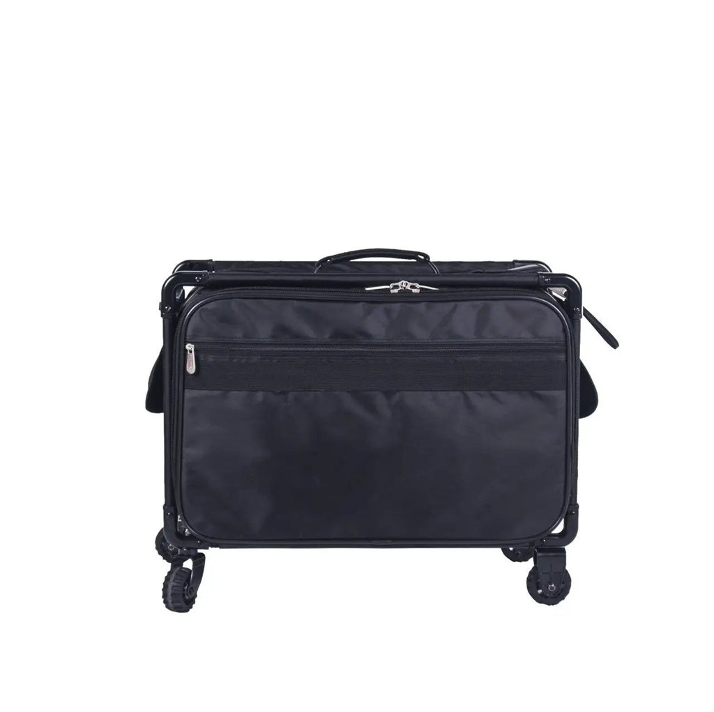 Tutto Large Black machine bag on wheels with front zip pocket.