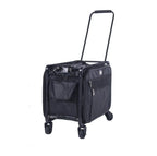 Tutto Large Black machine bag on wheeled trolley with extendable handle, multiple pockets and zippered side pockets