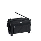 Tutto Large Black machine bag, black rolling bag with extendable handle and front pocket.