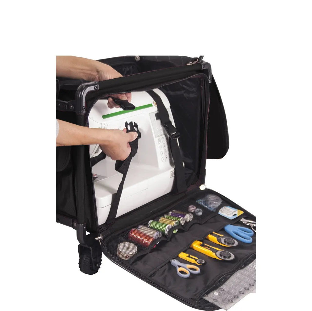 Tutto Large Black machine bag holding a sewing machine and tool kit