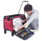 Tutto red large machine-on-wheels sewing machine bag with built-in tool organizer