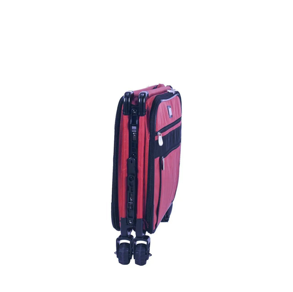 Tutto Large Machine On Wheels red bag with black accents and front zip pockets