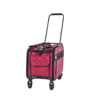Tutto large machine on wheels red rolling bag with multiple pockets