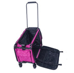 Tutto Large Pink machine bag on wheels with extendable handle and multiple compartments