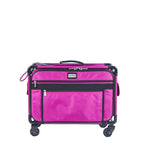 Tutto Large Pink machine bag with black trim, wheels, and zip pockets