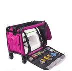 Tutto Large Pink machine bag featuring built-in sewing machine holder and organized tool kit.