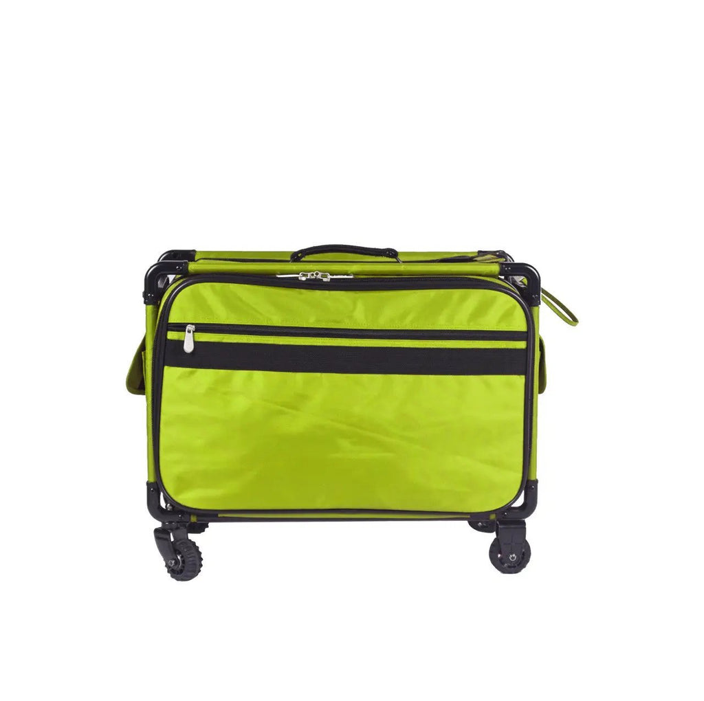 Tutto large machine bag on wheels in lime green with black trim and zippers