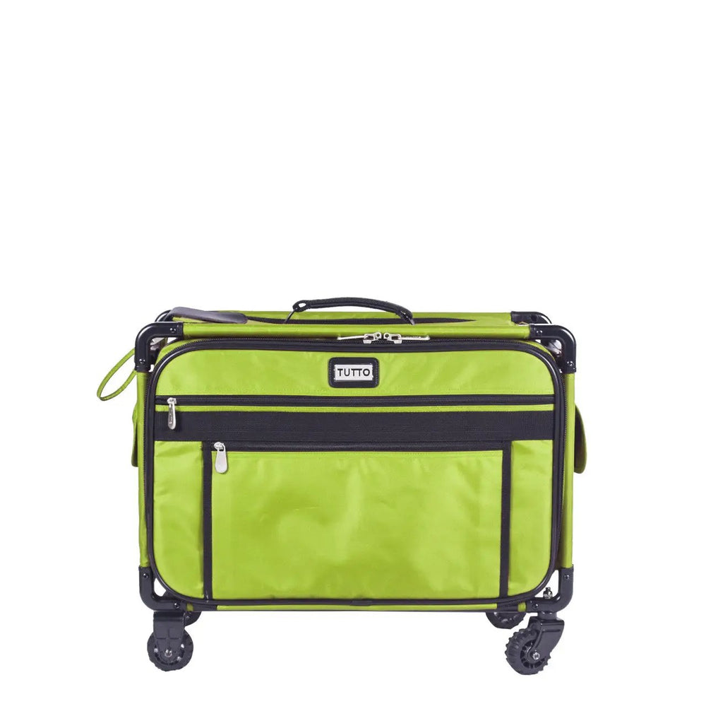 Tutto Large Machine on Wheels lime green bag with black trim and wheels