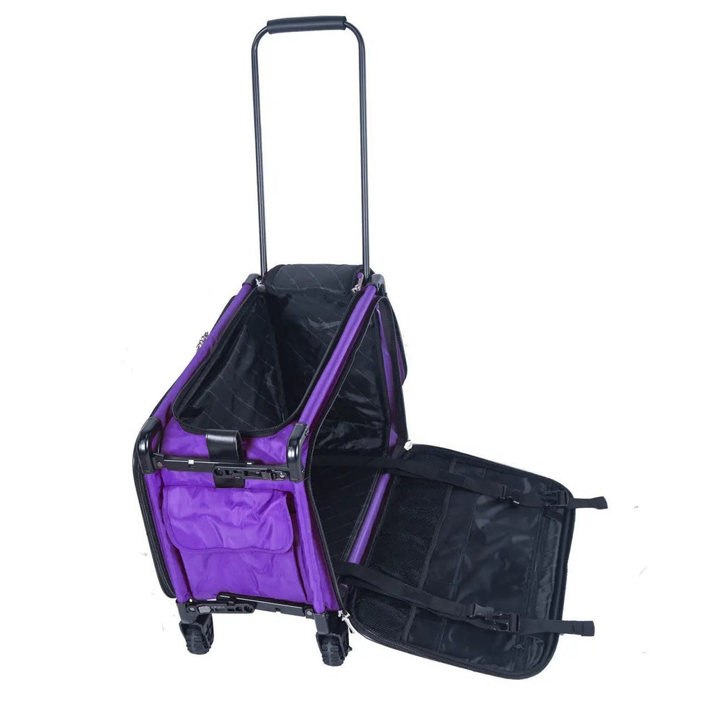 Tutto Large Machine On Wheels bag, purple exterior with black interior