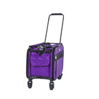 Tutto Large Machine on Wheels purple rolling bag with black trim and multiple pockets