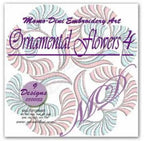 Momo-Dini Embroidery Designs Ornamental Flowers 3 pack, 9 designs, multicolor floral motifs.