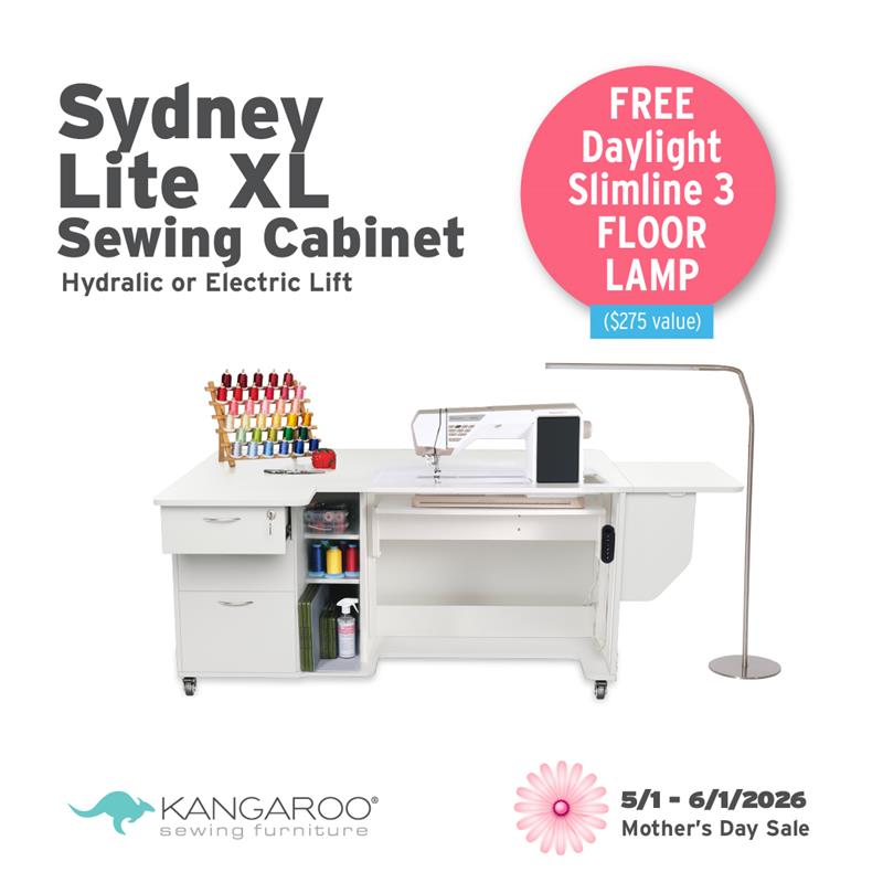 Sydney Lite XL Sewing Cabinet Hydraulic Lift, Multiple Finishes Available
