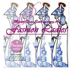 Momo-Dini Embroidery Designs - Fashion Ladies, blue silhouettes, 9 designs