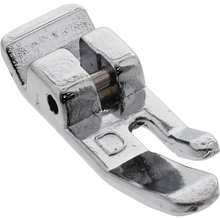 Singer slant-shank snap-on straight-stitch presser foot in chrome metal