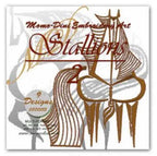 Momo-Dini Stallions 2 embroidery designs - cover features brown horse silhouettes