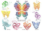 Momo-Dini Embroidery Designs Butterfly 3 collection, nine colorful butterfly embroidery patterns