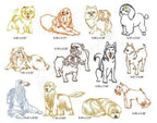 Momo-Dini Embroidery Designs Dinis Dogs 2 set of dog embroidery designs in assorted colors