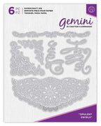 Gemini Junior cutting and embossing machine packaging by Crafter's Companion; 6-piece ornate metal dies displayed on front.
