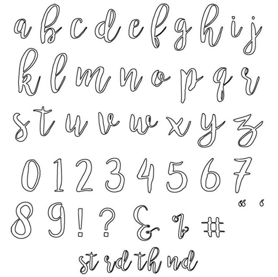 Threaders embroidery transfer sheets with fantasy cursive alphabet and numbers sample set