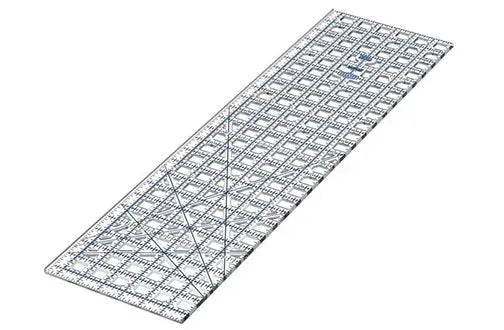 Grace TrueCut Ruler Combo by Grace Company, clear plastic quilting ruler with grid and diagonal guidelines