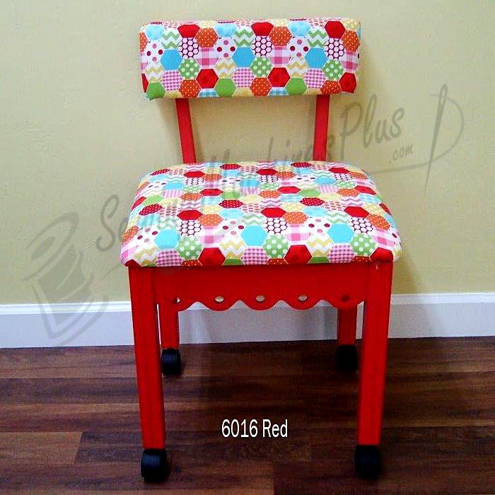 Arrow 6016 Riley Blake Hexi Motif Fabric Sewing Chair - Red