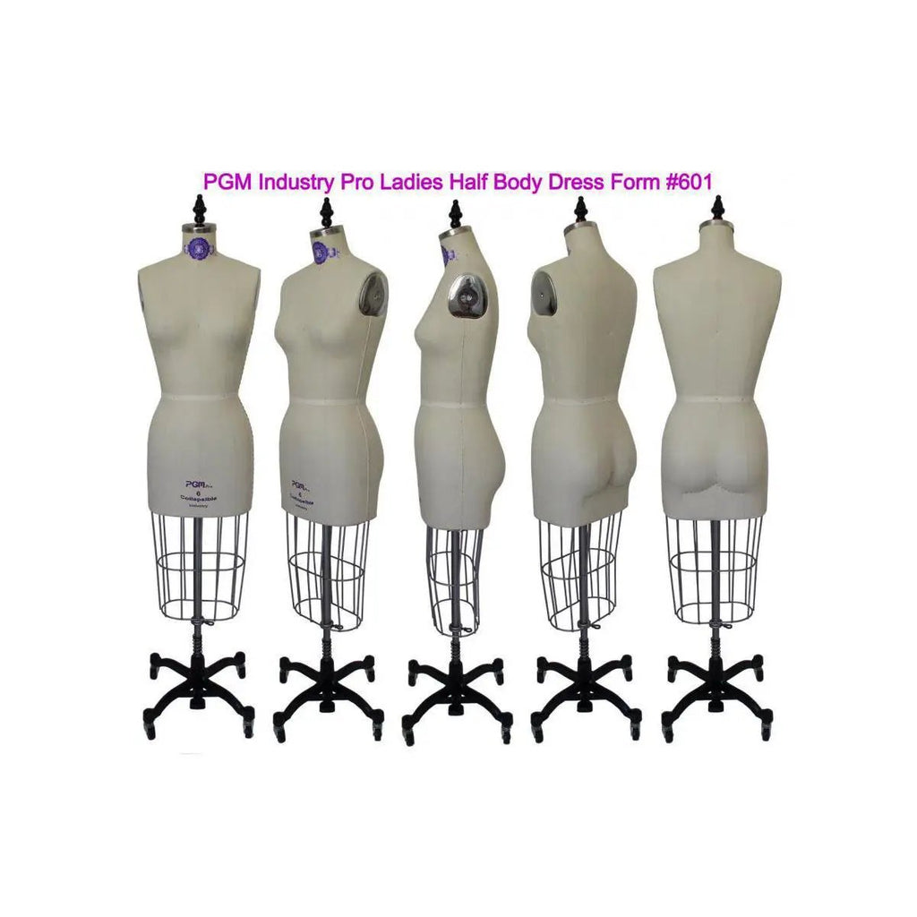PGM Pro dress forms set of 5, ladies half-body bridal mannequins on wheeled stands