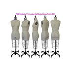 PGM Pro dress forms set of 5, ladies half-body bridal mannequins on wheeled stands