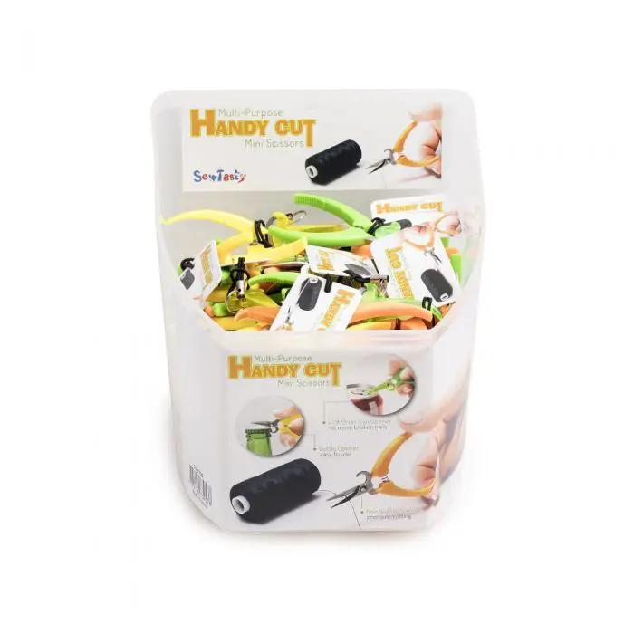 Handy Cut Mini Scissors DJ1130 display box with assorted yellow and green handles