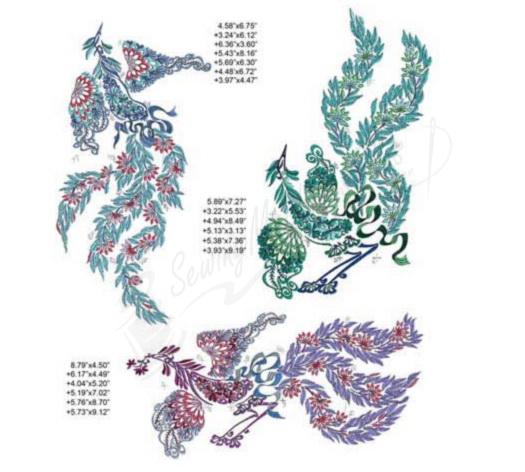Momo-Dini Embroidery Designs - Dancing Birds (1000164)