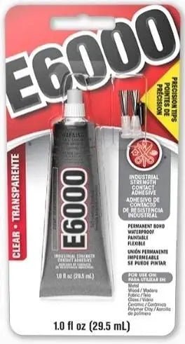 Amazing E-6000 Glue 1 oz; clear, industrial-strength adhesive in blister-pack with applicator tips